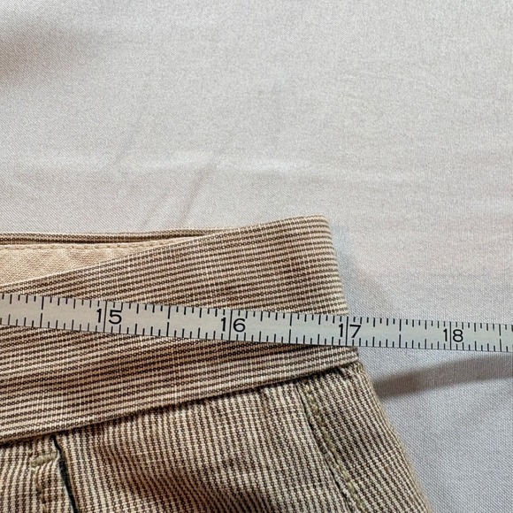 Banana Republic Kentfield Pant Mens 34x34 Tan Linen Cotton Micro Stripe Straight - Picture 6 of 9